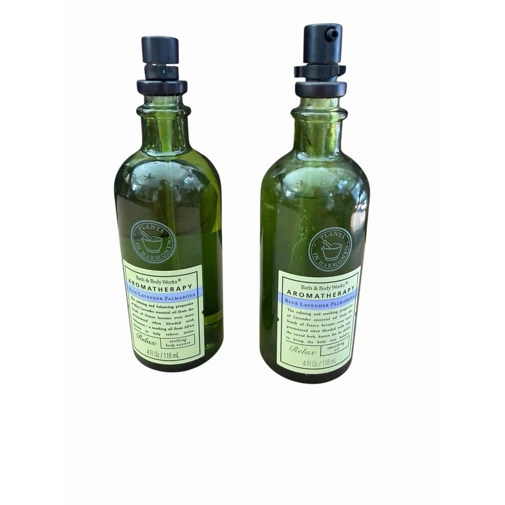 2 Bath & Body Works Aromatherapy Blue Lavender Palmarosa Smoothing Oil Essence
